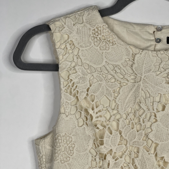 2/$30 ZARA Formal Wedding Guipure Lace Dress XS Cream Cutout Back Lined #7136 - Picture 6 of 16